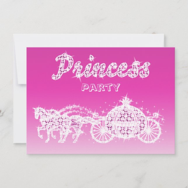 Invitation Princess Horses & Carrie Birthday Party (Devant)