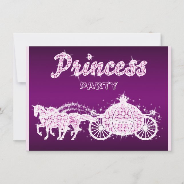 Invitation Princess Horses & Carrie Fête d'anniversaire (Devant)
