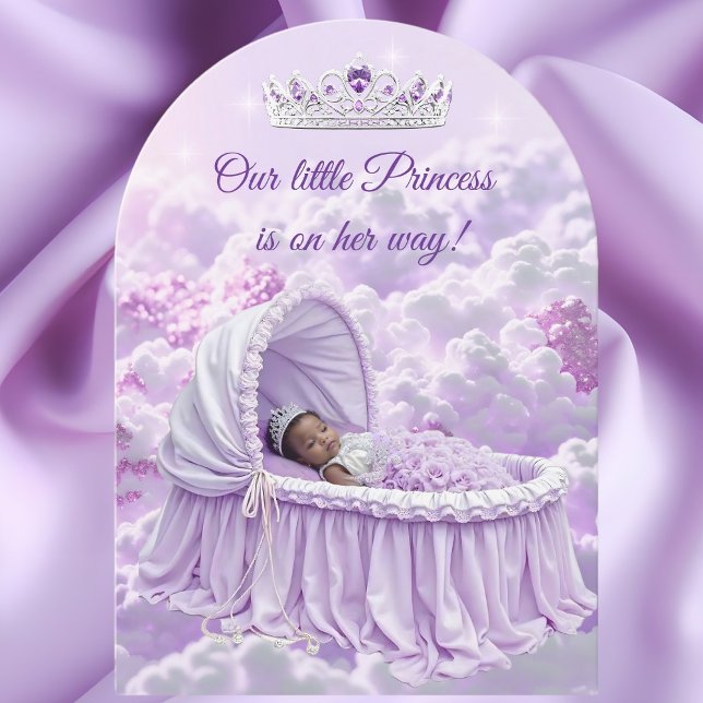 Invitation Princess Purple Lilac Baby shower Tiara (Créateur téléchargé)