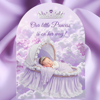 Invitation Princess Purple Lilac Baby shower Tiara