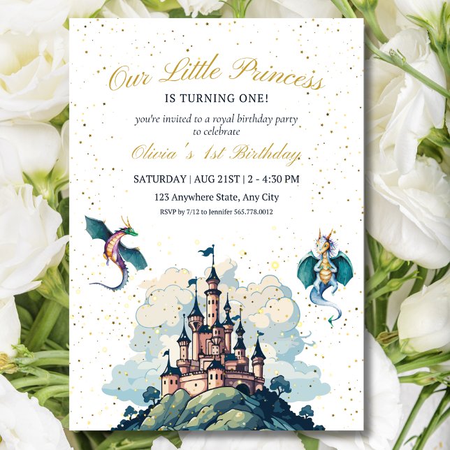 Invitation Princesse 1er anniversaire Invitation, Princesse P (Créateur téléchargé)