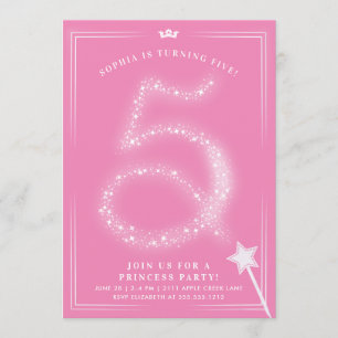 Invitation Princesse 5 ans Anniversaire fille