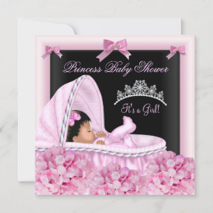 Invitation Princesse africaine-américaine Baby Shower Fille
