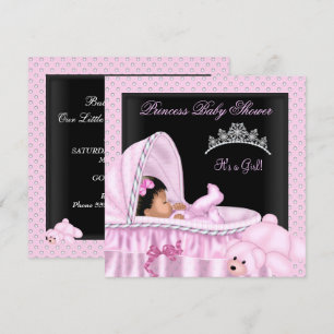 Invitation Princesse africaine-américaine Baby Shower Fille
