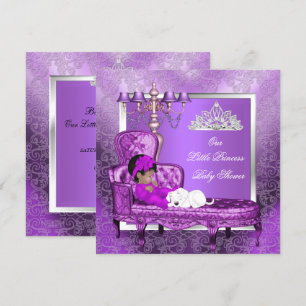Invitation Princesse Afro-Américaine Fête de Naissance Fille