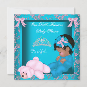 Invitation Princesse Afro-Américaine Fête de Naissance Salle 