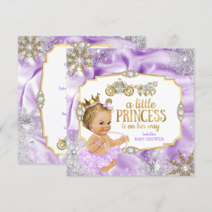 Invitation Princesse au Carrosse Baby Shower Violet Blonde