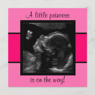 Invitation Princesse Baby Customisée Modèle photo Ultrasound