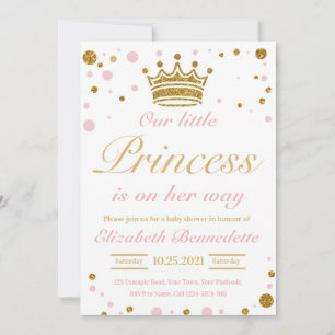 Invitation Princesse Baby shower C'Est Une Fille