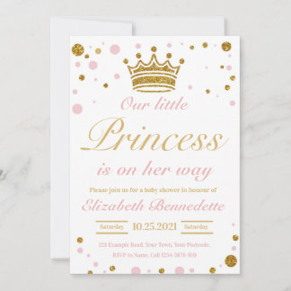 Invitation Princesse Baby shower C'Est Une Fille