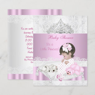 Invitation Princesse Baby shower fille Tiara Lace