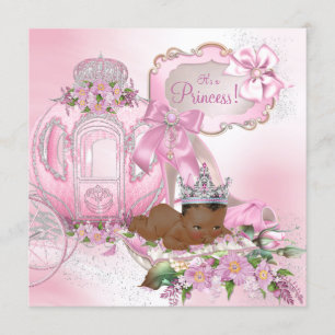 Invitation Princesse baby shower royal d'Afro-américain