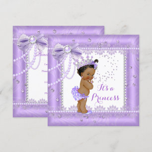 Invitation Princesse Baby shower Violet Arc Lace Gem Ethnique