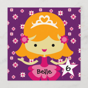 Invitation Princesse blonde faite sur commande Birthday