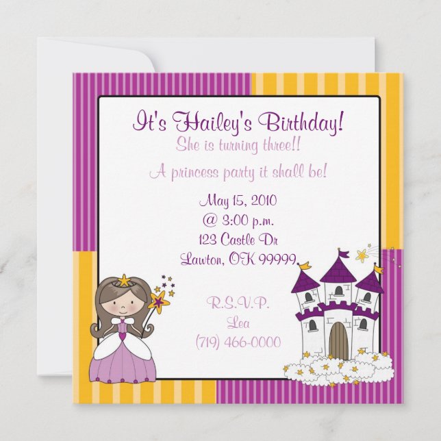 Invitation princesse c'est l'anniversaire de Hailey ! , Elle (Devant)