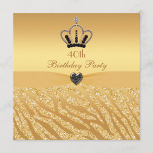 Invitation Princesse Crown et anniversaire d'impression de