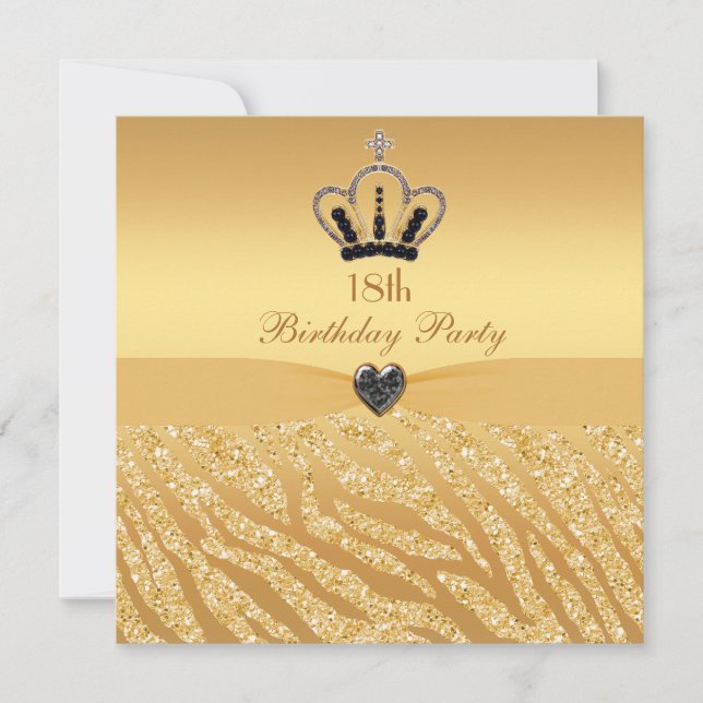 Invitation Princesse Crown et anniversaire d'impression de (Devant)