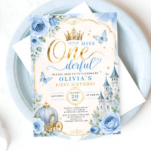 Invitation Princesse de conte de fées 1er anniversaire
