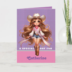 Invitation Princesse de Rodéo Cowgirl de l'Ouest 1 Personnali