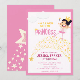 Invitation Princesse des Étoiles, Des Vœux Magiques