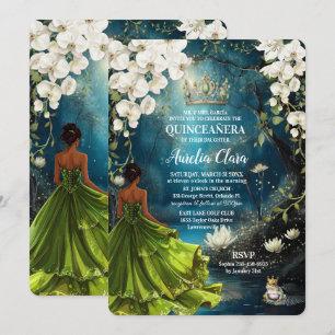 Invitation Princesse et la Grenouille Nuit Étoilée Quinceaner