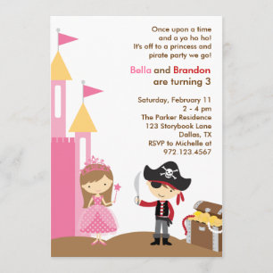 Invitation Princesse et Pirate