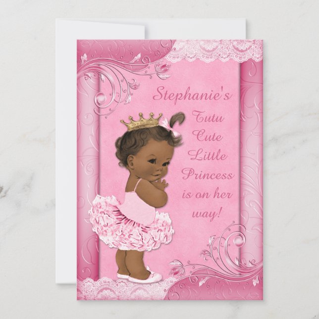 Invitation Princesse ethnique dans le baby shower de dentelle (Devant)