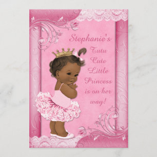 Invitation Princesse ethnique dans le baby shower de dentelle