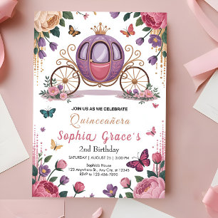 Invitation Princesse Florale Élégante