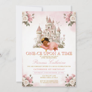 Invitation Princesse IL était une fois 1er anniversaire Châte