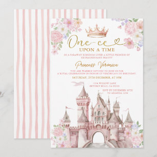 Invitation Princesse IL ÉTAIT UNE FOIS Couronne de château d'
