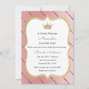 Invitation Princesse, Invitation Baby shower fille