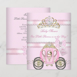 Invitation Princesse Jolie Baby shower Cute Girl Carriage