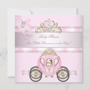Invitation Princesse Jolie Baby shower Cute Girl Carriage