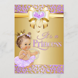 Invitation Princesse Lilac et bébé de cru de coeur de