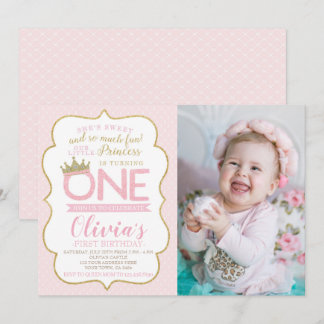 Invitation Princesse Premier anniversaire