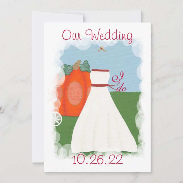 Invitation Princesse Pumpkin Wedding Invitations, coutume (Devant)