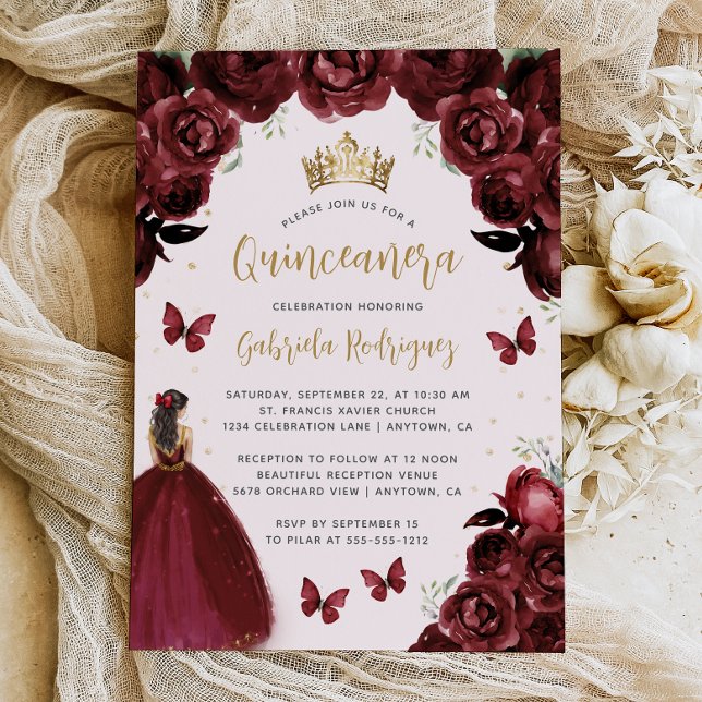 Invitation Princesse Quinceañera (Créateur téléchargé)