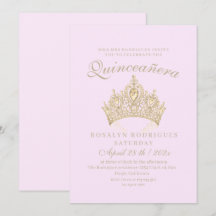 Princesse Quinceañera Elégante Couronne or rose