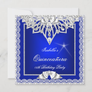 Invitation Princesse Quinceanera fille Turquoise Royal Blue T