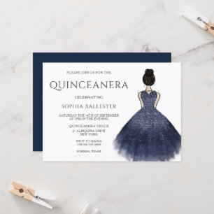 Invitation Princesse Robe Nany Indigo Wonderland Quinceanera