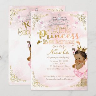 Invitation Princesse rose Sparkle Tutu et baby shower de