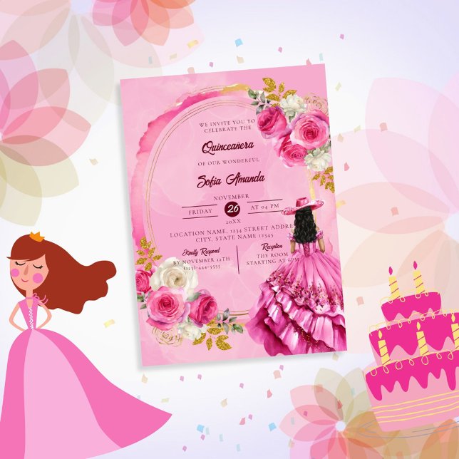 Invitation Princesse Royale Petite Quinceañera (Créateur téléchargé)