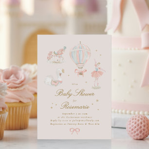 Invitation Princesse Star Girl Ballerine de Conte de Fées Bab