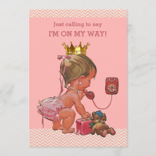 Invitation Princesse sur le Baby shower de téléphone Chevrons