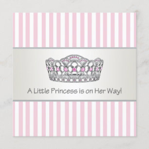 Invitation Princesse Tiara Baby shower princesse rose