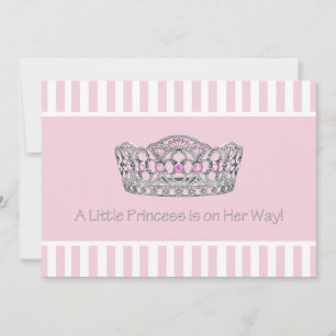 Invitation Princesse Tiara Rose Princesse Baby shower fille