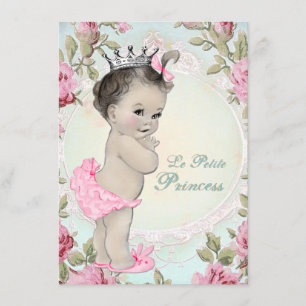 Invitation Princesse vintage baby shower