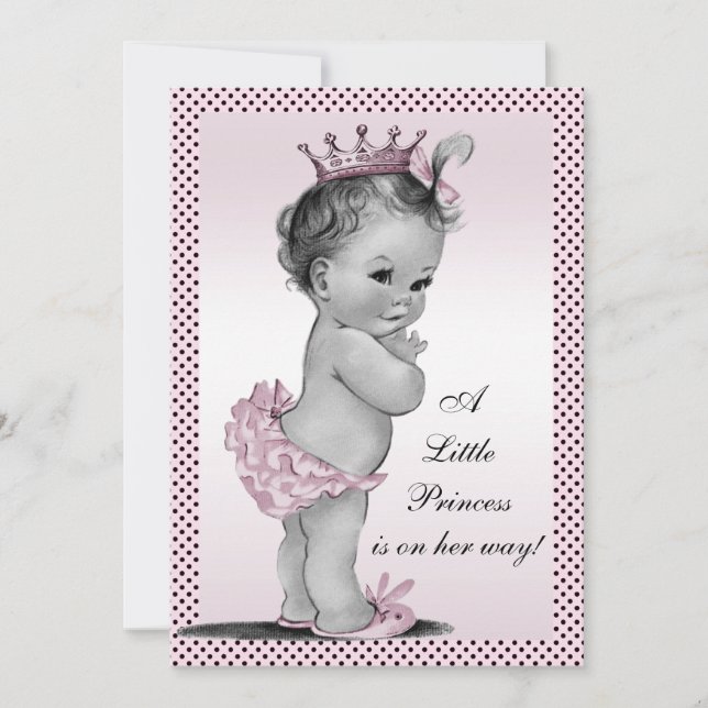 Invitation Princesse vintage mignonne baby shower (Devant)