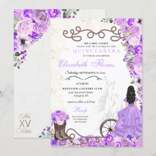 Invitation Princesse violette occidentale Floral Charra Quinc